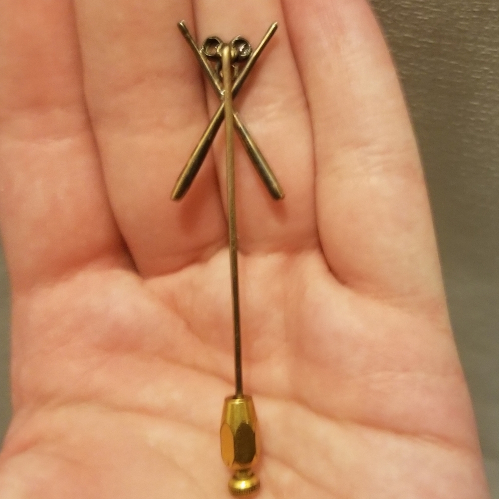 Real gemstones, rare billiards vtg or antique stick pin - Picture 2 of 7